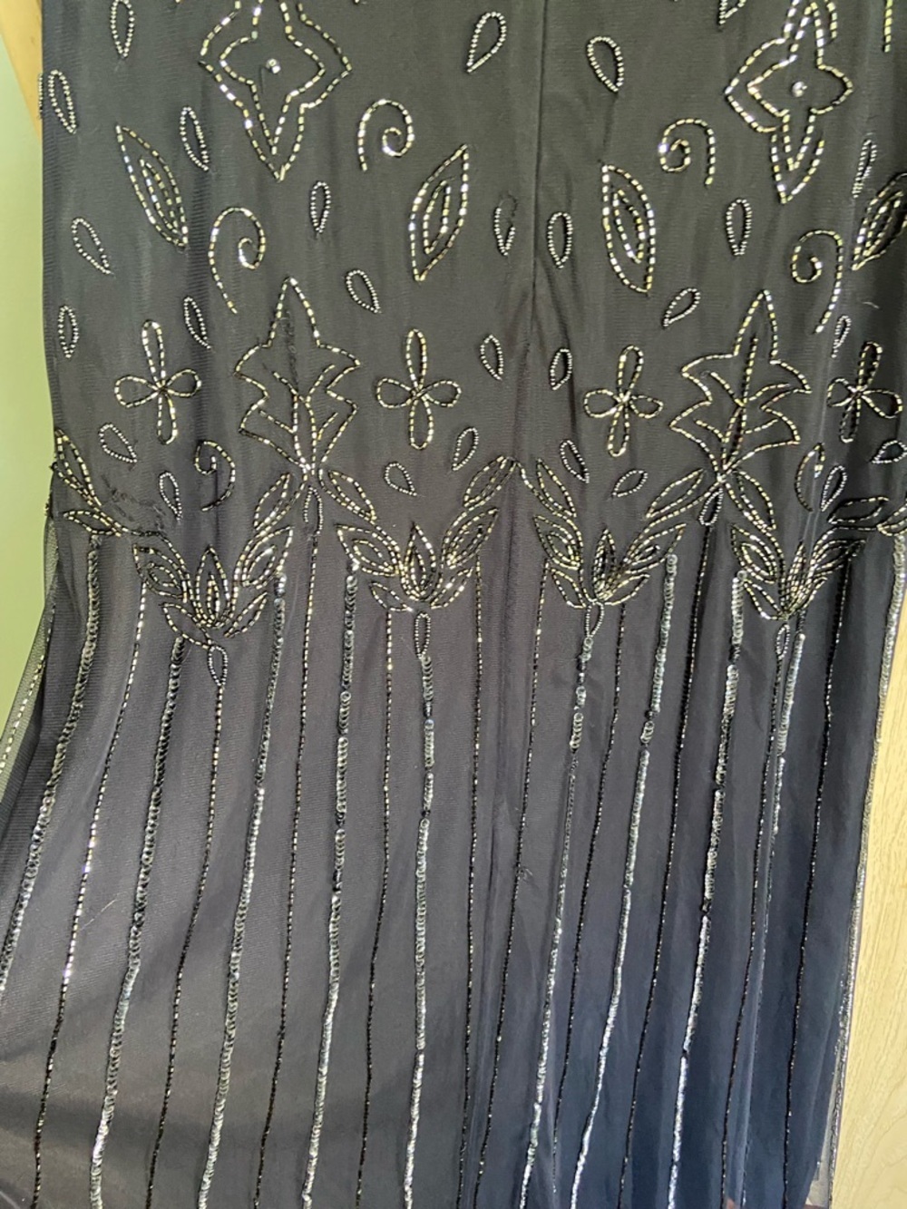 Adrianna Papell Women's Beaded Short-Sleeve Sheer-Overlay Gown 10 Petite FLAW - Picture 12 of 16